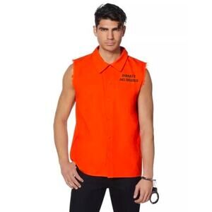 Spirit Adult Orange Inmate Shirt Halloween Costume Cosplay Outfit